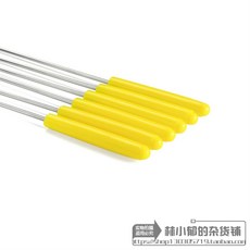 퐁듀포크세트 스테인리스 롱포크 티포크 1개 도구 6pcs 6종 블랙, G. 옐로우 세트