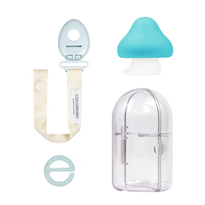 꼬꼬노리 미큐 트리플 세트 실리콘 쪽쪽이 스트랩 케이스, 루루츄:프레시 민트+에그링:코튼 스타이, 1개