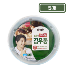 삼립 하이면 소문난 광천김 김우동 큰 컵, 5개, 206g