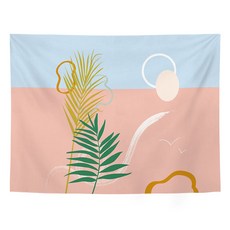 감성 인테리어 패브릭 벽부착 포스터, 핑크