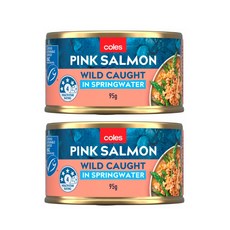 콜스 연어 통조림 캔 Coles Salmon Springwater, 2개, 95g