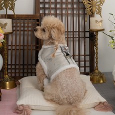 베일리펫 강아지한복 고양이 조끼 설날 눈꽃설화 배자, 1개, 그레이