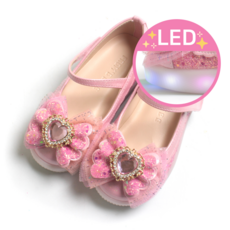 FROMBEBE 蝴蝶結造型LED公主鞋