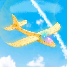 LED 스티로폼 에어 글라이더 비행기 장난감 행글라이더 캠핑장놀이 공원 동력, LED비행기(노랑) 1P, 1개, 노랑