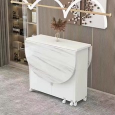 조리대 100x50 서랍형 이동할 화로 수염 미니 스테인레스 고기 이동식 이동조리대, 타원형(화이트캐비닛+화이트 마블링), 140x70x77cm