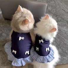반려동물 시원한 원피스, 다크블루, 1개