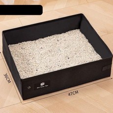 외출용 휴대용 고양이 투명 산책 일회용 방수 화장실, 1개, 대형 블랙 (10kg)