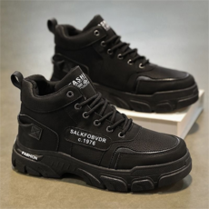 限時購 男鞋2024新款秋季勞保鞋工地工作防水防滑耐磨運動休閒工裝馬丁潮鞋時尚潮流運動風男鞋3YDN