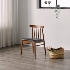 인테리어레시피 카미 고무나무 원목 1인용 편한 식탁의자 디자인 인테리어 체어, 1개, 월넛