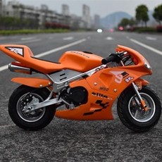 小型摩托車 機車49CC二衝汽油迷你彩燈小跑車電動兒童機車成人趴車 迷你 摩托車 機車 重機 檔車 越野車 兒童摩托車, 新款螢光橙色二衝燈款, 1個