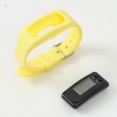[오마누] 마라톤시계 만보기기계 자동걸음기계 실리콘밴드 만보기 시계 옐로우