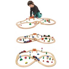 3살 영유아 원목 기차놀이 세트 기차놀이장난감 상상력자극 미니기차