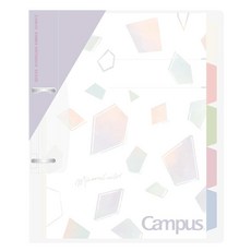Kokuyo Campus 리필 가능한 노트 B5 슬림 2링 바인더 노트 5개의 주제 칸막이 포함 100장 용량. 26홀 루스 리프 용지에 적합 미네랄 컬러 시어 퍼플 L