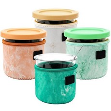 닌자 크리미 액세서리용 아이스크림 슬리브 네오프렌 4팩 NC301 NC300 NC299AMZ 시리즈용 재사용 가능한 단열 (473.2ml(16온스) B), 16oz B