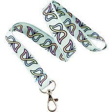 신경 다양성 인식을 위한 나비 인피니티 심볼 랜야드 - 무지개 인피니티 심볼이 있는 파스텔 배지 홀더 - ADHD 자폐증 AuDHD 및 동맹국용 교사 키체인 스트랩 (솔리드), 솔리드