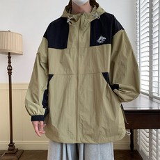 防曬衣 冰絲防曬衣 薄防曬外套 連帽防曬衫 遮陽外套 軍綠色防曬衣男夏季超薄透氣皮膚衣美式潮牌拚色防紫外線外套男士