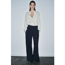ZARA 자라 ZW 컬렉션 플리츠 와이드 레그 팬츠 - 네이비 134677