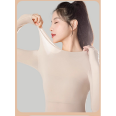 초경량 발열내의 슬림핏 신축성 바디히트 상의 하의 세트