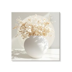 재물복 들어오는 은은한 달항아리 꽃그림 액자 5종 [더아트컴퍼니 풍수 인테리어], 7.재물달항아리