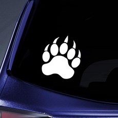Bargain Max Decals Bear Paw 실루엣 스티커 데칼 노트북 자동차 노트북 5.5인치 화이트 416699, Bargain Max Decals Bear Paw 실루