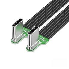 유연한 평면 실리콘 USB C to 케이블 왼쪽오른쪽 각도 카메라 폰용 65W 고속 충전 2.0 데이터, 04 05, 04 05