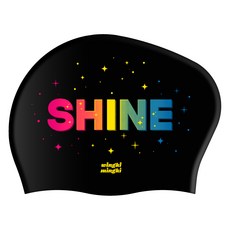 윙키밍키 샤인블랙 실리콘 롱헤어 긴머리 빅사이즈 수모 수영 모자 블랙, 1개, BLK