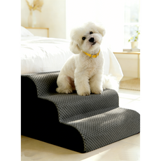 WHH 안전한 고양이 강아지 계단 높은 침대용 튼튼한 애견 커브 스텝, 1개, 그레이