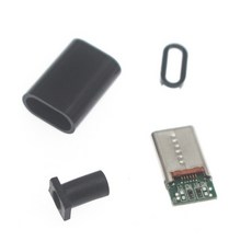 2/5/10/50pcs 유형 C usb3.1 고속 충전 데이터 5A 고전류 잭 테일 남성 플러그 터미널 용접 DIY 액세서리, 01 검정색, 03 50 piece