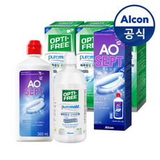 옵티프리 렌즈세척액 에이오셉 + 퓨어모이스트, 3개, 3개입, 360ml