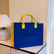대용량 펠트 토트백 손잡이 가방 선물용 쇼핑백 광고용, 미디엄 로열블루 33x25x12, 1개