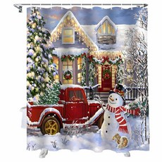 TweetyBed 샤워 커튼 옐로우 레몬 잎 목욕 커튼 수채화 블루 꽃 방수 폴리에스터 원단 욕실 샤워 커튼 세트 후크 장식 182.9 x 182.9cm(72 x 72인치)