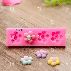 雛菊花朵翻糖矽膠模具 DIY烘焙蛋糕裝飾巧克力黏土手工皂模具, 1個, 圈圈小花,模具顏色隨機發貨