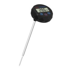 壹杯生活 電子溫度計 附收納筆套 速顯電子式溫度計 手沖溫度計 快顯溫度計 咖啡溫度計 食物溫度計 手沖咖啡 牛排, 1個, 錶面(黑色)-附贈固定夾