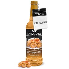Syruvia 커피용 땅콩 버터 컵 시럽 스위트 커피 맛 751.2ml(25온스) 코셔 글루텐 프리 라떼 스무디 쉐이크 음료 디저트 등에 적합, 25.4액량 온스(1팩), Butterscotch