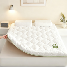 BYOU 인체공학 천연 라텍스 메모리폼 매트리스 9CM 편안한 숙면 척추건강 매트리스, 화이트 프린트