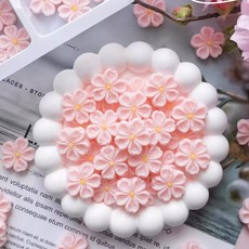 연핑크 미니 벚꽃 플라워 봄꽃 초콜릿 케이크 디저트 데코 장식 120개입, 옵션 12