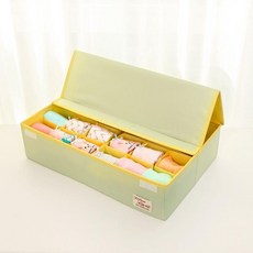 家用布藝內衣襪子收納盒 24格分隔整理箱, 抹茶綠,24格, 1個
