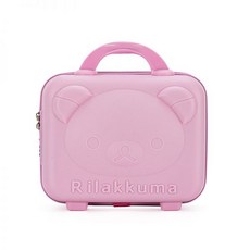 새로운 블라인드 박스 PP 휴대용 곰 가방 3D 만화 화장품 상자 다기능 미니 메이크업 보, 14인치, 핑크 일반 구성 (잠금 해제 + 하프 포켓 안감)