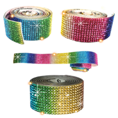 해빛스타 반짝블링 큐빅 테이프 다양한 소품꾸미기 액세서리 DIY 자동차 인테리어, 1개, 레인보우