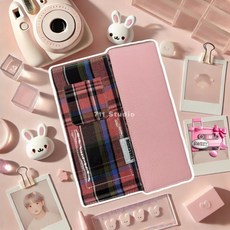 Card 小紅書同款深藍格紋四宮格卡冊 ins拍立得3寸小卡收納冊 相簿 愛豆追星必備, 晚風校園款,只有十張內頁【無卡測】