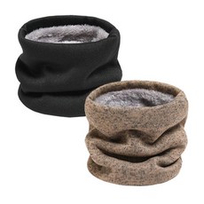 First Choose 겨울 넥 워머 남성용 스키 넥 게이터 페이스 스카프 여성용 플리스 스카프 남성용 스키 마스크 두꺼운 방풍 스카프 블랙&카키.