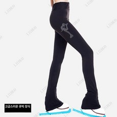 피겨 기모 바지 팬츠 연습복 의상 스케이팅, 1개, JB152 퓨어블랙 촘촘한 패턴 다이아몬드