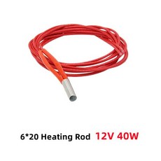 3D프린터 히터 카트리지 핫엔드 발열봉 12V 24V 40W 교체 부품 50W 30W 세라믹 620mm 1M 2Meter 케이블 3D 프린터 프린트 헤드 유도 가열 튜브 요소, 4)6x20 12v40w Red