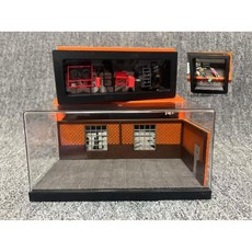 자동차 미니어처 주차장 장식장 18대 차고 3층 진열대, C. 수리 작업장(그림 2개), 1개