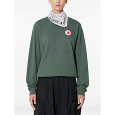 피엘레라벤 로고 패치 크루 넥 탑