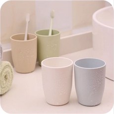 漱口杯 牙刷杯 塑料杯 洗漱杯 水杯 磨砂漱口杯, 藍色, 1個