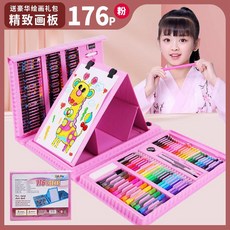 수채화 펜 세트 아이 브러쉬 수용성 컬러 연필 36 색 유치원 미술 학생 크레용 24 페인팅 도구 생일 새해 선물, (6선물보내기)이젤176파우더포함