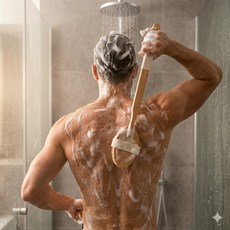 딘킨 딥클렌징 천연 돈모 바디 브러쉬, 혼합색상, 1개, 1개입