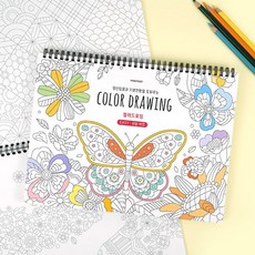 핑크풋 8000 스프링 컬러드로잉 컬러링북 (쉬운버전)/ 나만의 취미 색칠하기 스트레스 해소