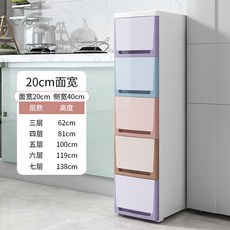 加高加深夾縫抽屜式收納櫃子 廚房浴室多功能置物架 JDT3, 【20CM寬】側深40--混搭色,【三層】新款上市